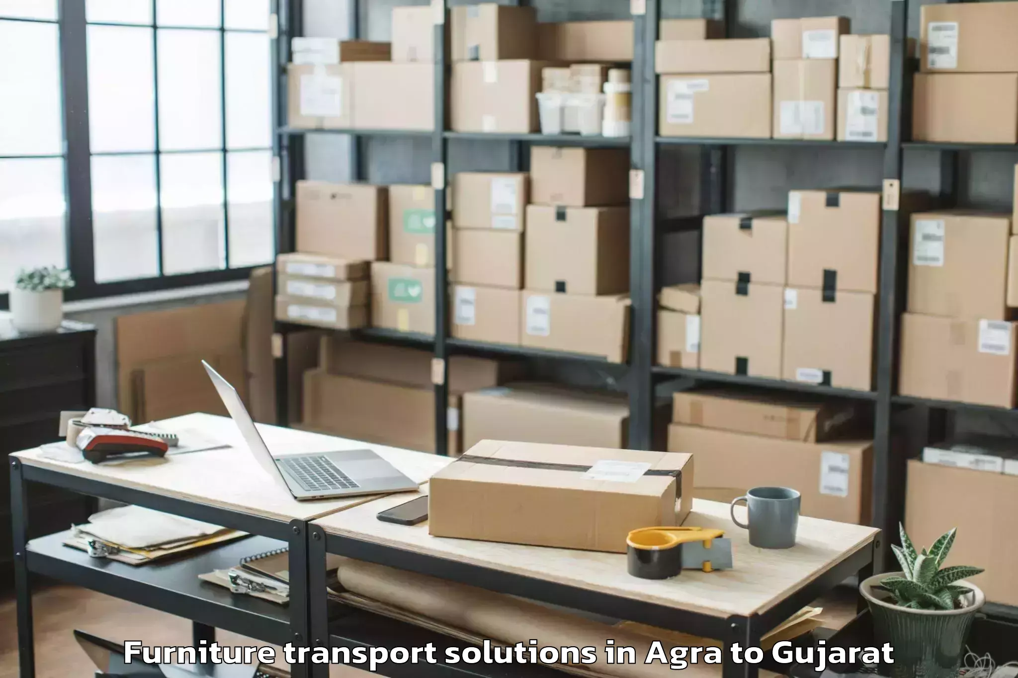 Trusted Agra to Shivrajpur Furniture Transport Solutions